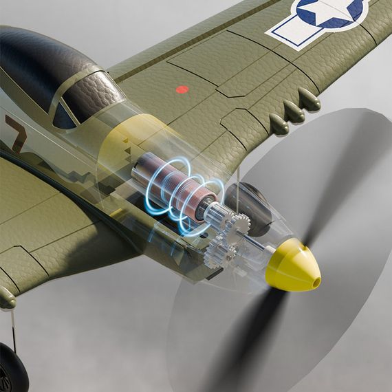 Самолет на радиоуправлении SCHE W551 Four-channel Stunt Fighter Blue Green | Зображення 4