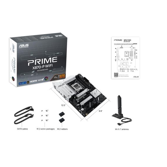 Материнcька плата ASUS  PRIME X870-P WIFI sAM5 X870 4xDDR5 M.2 HDMI WiFi BT ATX (90MB1IS0-M0EAY0) | Зображення 1