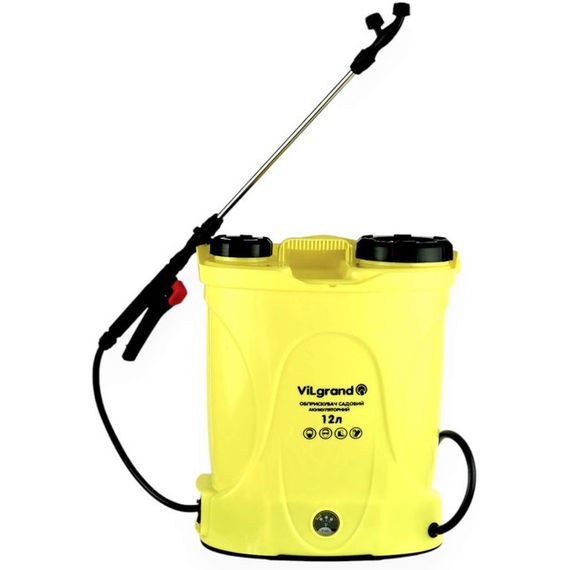 Обприскувач напорний Vilgrand SGA-12RP-4 12 л, Якісний акумуляторний розпилювач, Компактний обприскувач TY-38