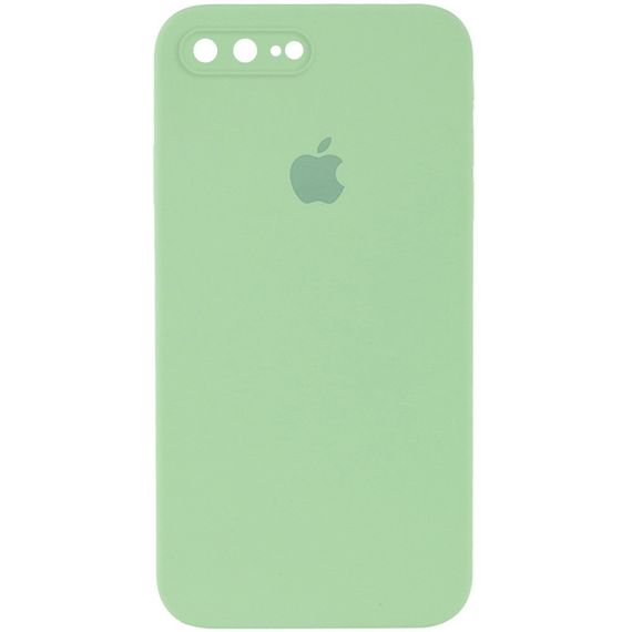Чехол Silicone Case Square Full Camera Protective (AA) для Apple iPhone 7 plus / 8 plus (5.5") Мятный / Mint