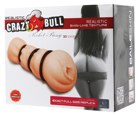 Мастурбатор-вагіна Crazy Bull - Pocket Pussy 3D Vagina, BM-009154H Sex Aura | Зображення 8