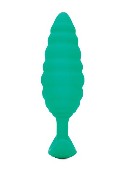 Анальна пробка з вібрацією, рельєфна B-VIBE-TEXTURE PLUG TWIST, зелена Sex Aura | Зображення 3