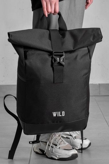 Повсякденний рюкзак Роллтоп шкільний Without з принтом Wild Black | Зображення 3