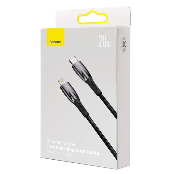 Дата кабель Baseus Glimmer Series Fast Charging Data Cable Type-C to Lightning 20W 1m (CADH000001) Black | Зображення 5