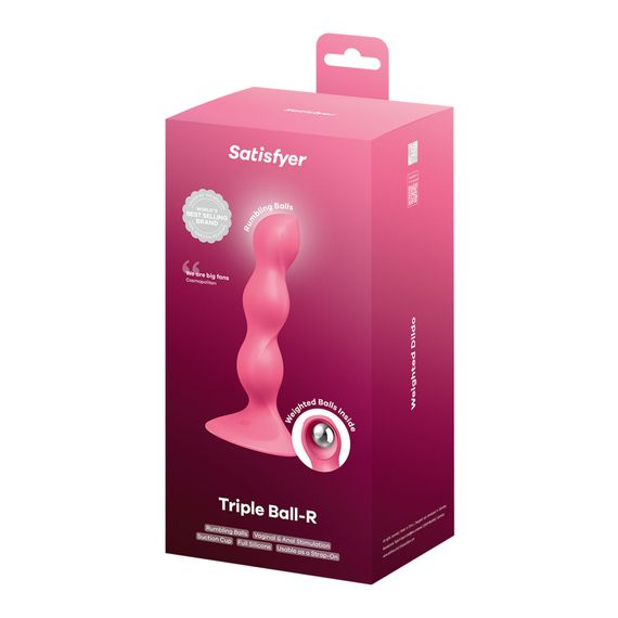 Анальний стимулятор-намистини Satisfyer Triple Ball-R Red, Червоний | Зображення 5