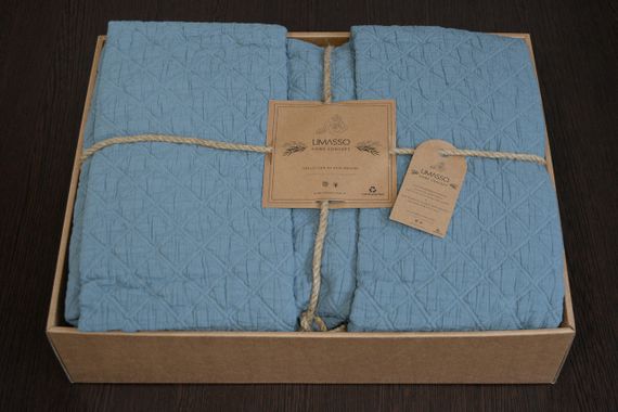 Покрывало с наволочками Limasso 240×260 см. Cambridge Бирюзовый | Зображення 1