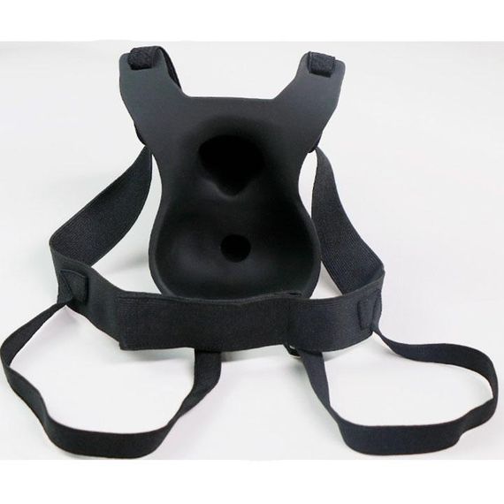 Двойной полый страпон с вибрацией Lovetoy Vibrating Unisex Hollow Strap On 10 режимов Черный | Зображення 1