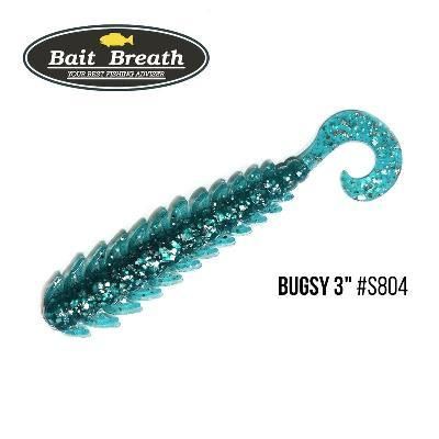 Силіконова приманка, Їстівний силікон Bait Breath BUGSY 3" Rock Soul (11 шт.) (S804 Clear blue /Shilver)