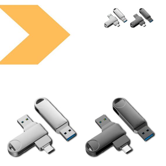 Флеш-пам'ять XO DK03 Type-C USB 3.0 64Gb стальний (MAW-44114_386) | Зображення 1