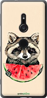 Чохол на Sony Xperia XZ2 H8266 Єнотик з кавуном "4605u-1378-2448"