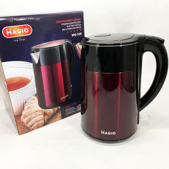 Чайник красивий електричний MAGIO, Електричний чайник з індикатором живлення, Електрочайник сталь ZB-97 | Зображення 1