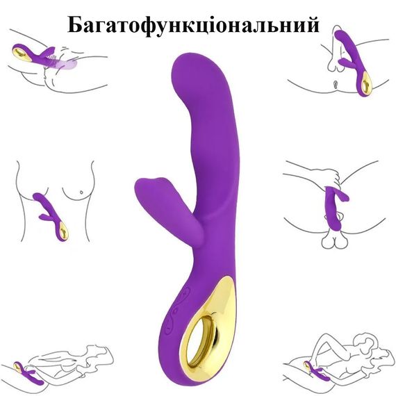 Многофункциональный вибратор фиолетового цвета (10 режимов, USB) | Зображення 6