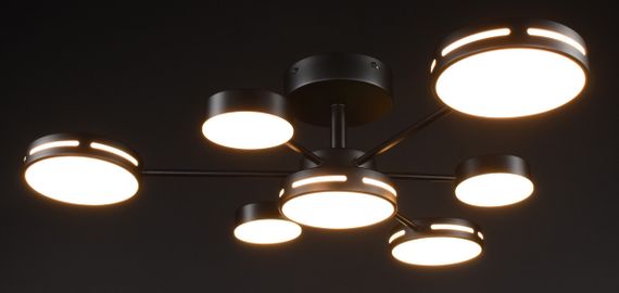 Люстра світлодіодна стельова LED світильник для квартири на стелю лед 27937 Чорний 19х80х80 см. | Зображення 2