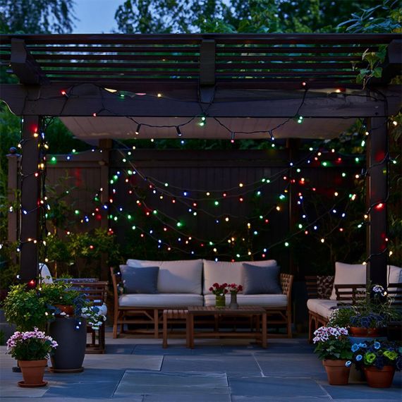 Новорічна гірлянда вулична 50 м 500 LED з сонячною батареєю чорний провід Мультиколір SB500L50MBML | Зображення 2