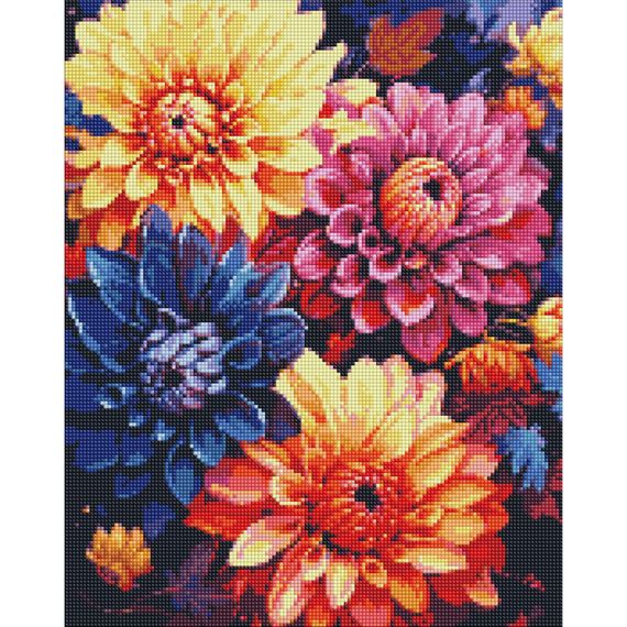 Алмазна мозаїка "Барвисті жоржини" AMO7842 40х50см