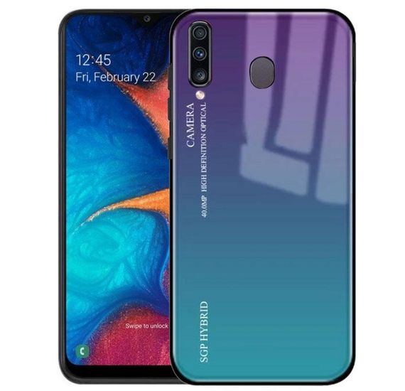 Чехол-бампер Primolux Gradient Glass для Samsung Galaxy M30 2019 (SM-M305) - Purple