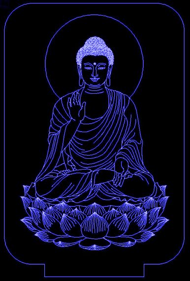 Акриловый светильник-ночник Будда синий tty-n000689