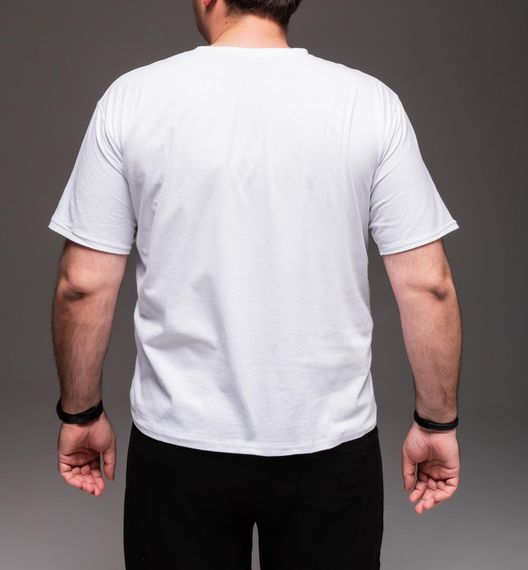 Мужская классическая футболка хлопковая больших размеров RA2242 размер 5XL, цвет белый | Зображення 5