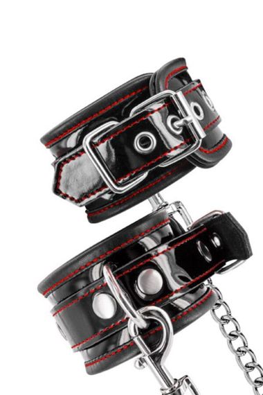 Наручники Fetish Tentation Premium Patent leather handcuffs Чорні One Size | Зображення 2