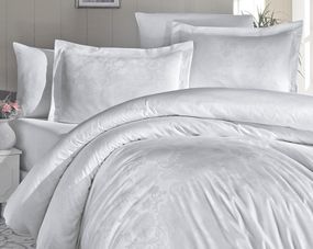 Постельное белье First Choice Jacquard Satin 200х220 Herra White