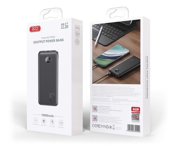 Power Bank XO PR238 Швидка зарядка 10000 мА·год USB-C 20W/USB-A 22.5W (47007-XO PR238_388) | Зображення 5