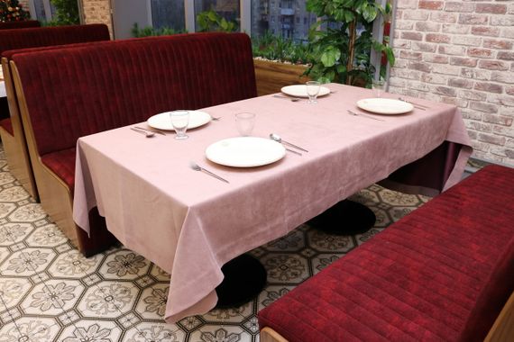 Скатертина двостороння Kayra Blackout 160×285 см Бордова | Зображення 5