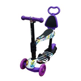 Дитячий самокат 4-х колісний 5 в 1 SC20482(Violet) колеса зі світлом