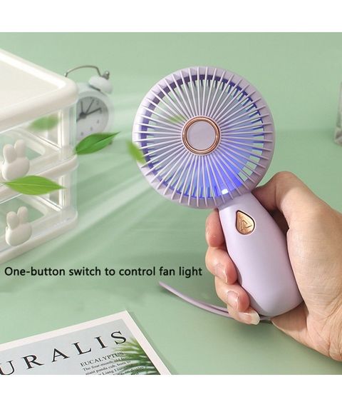 Вентилятор ручний Mini Fan ZB103 акумуляторний Бузковий | Зображення 1