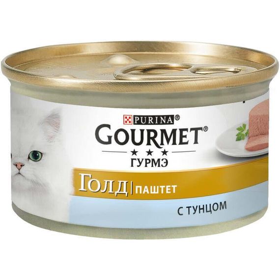 Вологий корм Gourmet Gold для дорослих котів з тунцем 48х85г