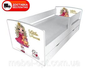 Детская кровать Kinder Cool 18 Little Princess с выдвижным ящиком и защитным бортиком,1700х800 мм