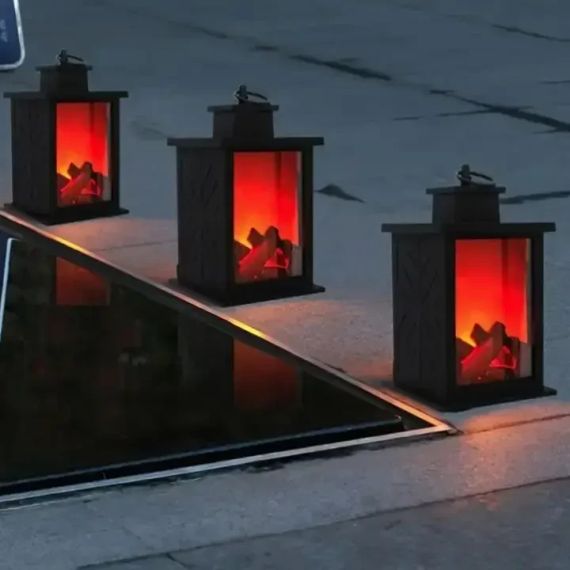 Декоративная лампа с эффектом пламени, размер 14×14×24,5 см | Зображення 5