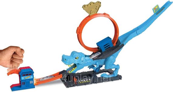 Трек Хот Вилс Сити Опасные существа Охота Тиранозавра Оригинал Hot Wheels City T-Rex Chomp Down | Зображення 3