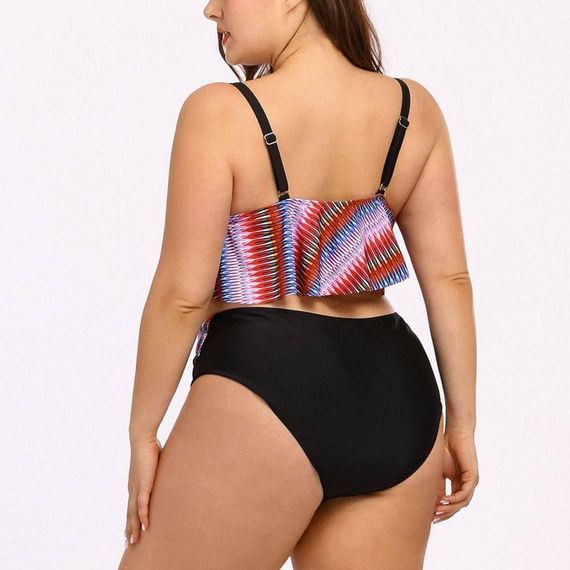 Роздільний купальник Plus Size знімними чашками та високими плавками | Зображення 4