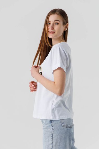 Футболка з принтом жіноча On me 60224 L Білий (2000990414151) | Зображення 3