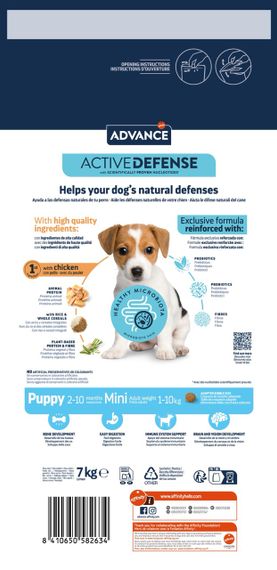 Сухий корм з куркою для цуценят малих порід Advance Mini Puppy, 7 кг | Зображення 1