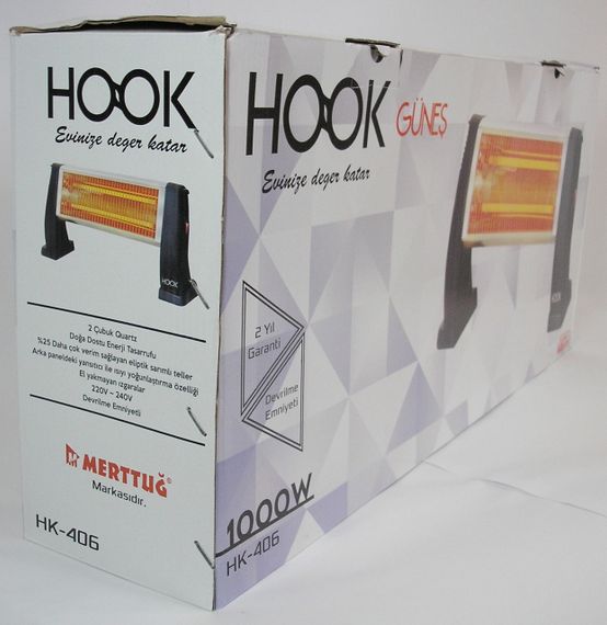 Обогреватель кварцевый инфракрасный HOOK HK 406 1000W напольный электрообогреватель | Зображення 6