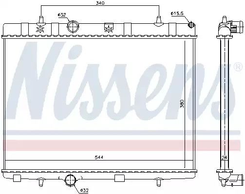 Радіатор охолодження двигуна VAUXHALL CROSSLAND, OPEL CROSSLAND, NISSENS (636007)