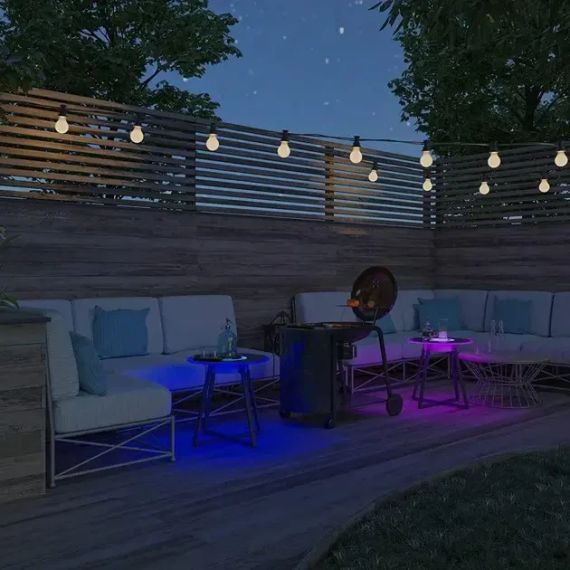 Круглий скляний музичний журнальний столик з підсвічуванням, підзарядка, Bluetooth | Зображення 2