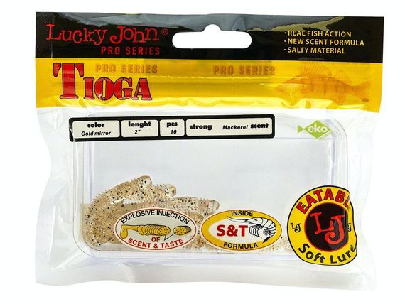 Виброхвост Lucky John Лаки Джон Tioga 2" S10 10 шт в упаковке | Зображення 1