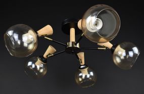 Люстра стельова на 5 лампочок 27299 Чорний 28х53х53 см.