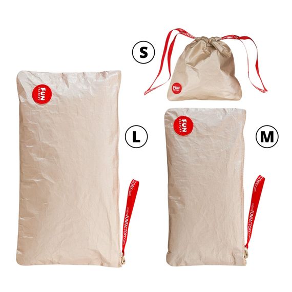 Сумка для секс-игрушек Fun Factory TOYBAG M, золотистая, на молнии, 25x12 см | Зображення 1