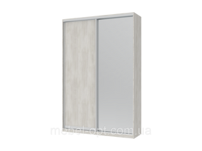 Шафа купе Сіті Лайт Doros Біле дерево 1 ДСП / 1 Дзеркало 150х45х225 (42002060)