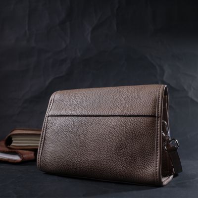 Сумка Vintage Шкіряна жіноча з напівкруглим клапаном Бежева (22257) | Зображення 5