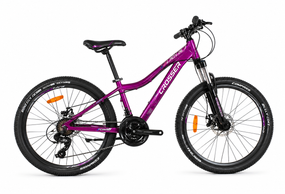 Велосипед Crosser Angel 26" 21 швидкість Shimano, алюмінієвий гірський MTB, дискові гальма, фіолетовий