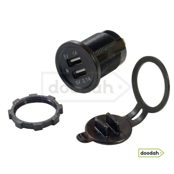 Авто / Мото USB зарядний пристрій Recessed PRO S, IP54, 2,1А | Зображення 1