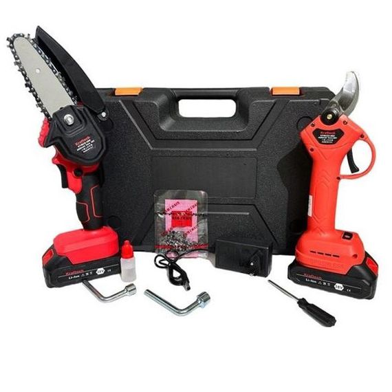 Потужна електропилка пила ланцюгова Пила для роботи в саду KRAFFTEC 2в1 36V 4АР, Міні IU-670 ланцюгова пила