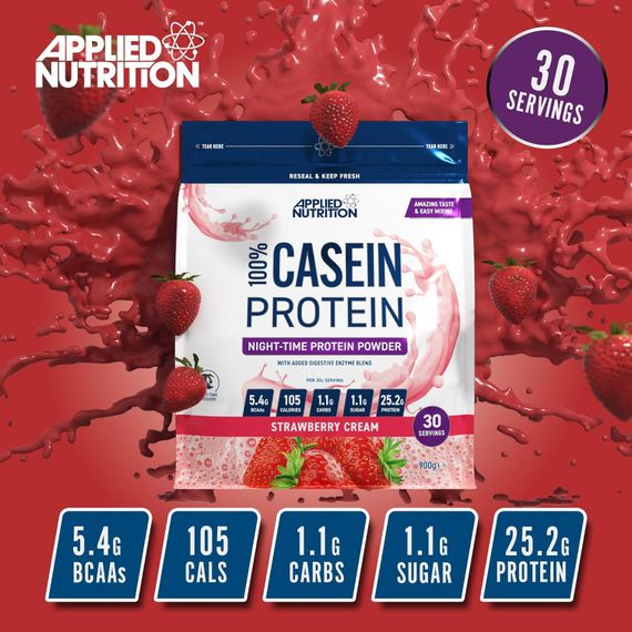 Мицеллярный казеин Applied Nutrition​​​​​​​ Micellar Casein 900 g (Strawberry Cream) | Зображення 1