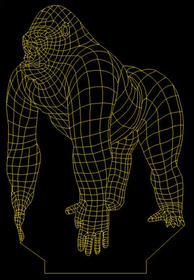 Акриловий світильник-нічник горила жовтий tty-n000701