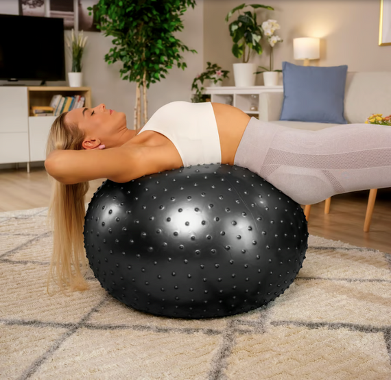 Фітбол масажний Hop-Sport 65см чорний + насос | Зображення 2