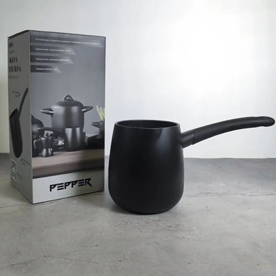 Молочник Pepper Чорна Перлина PR-2240 1.1 л 10х13, 6 см чорна | Зображення 1